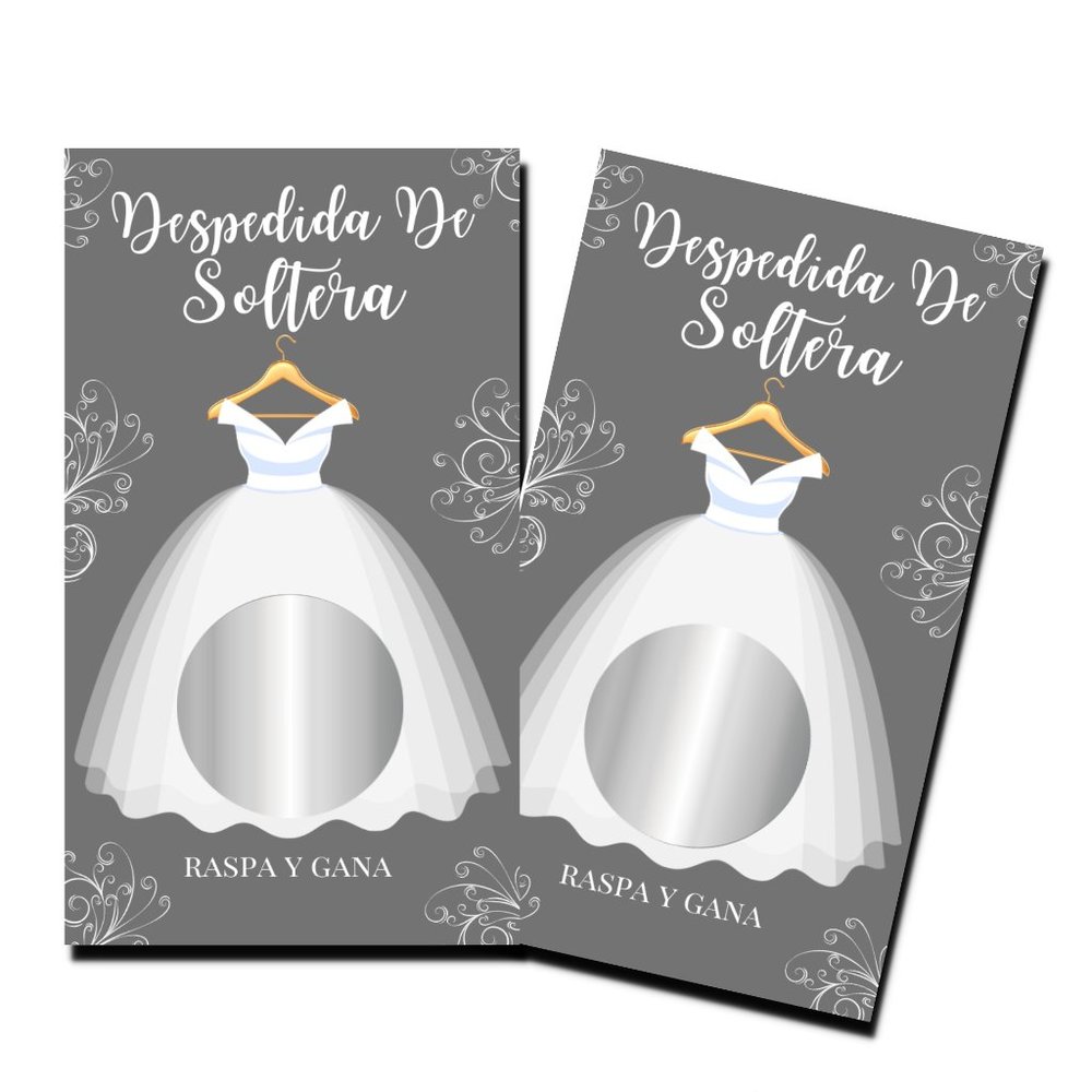 Bridal Shower Games - Despedida De Soltera - 50 Scratch Off Cards - Bachelorette
